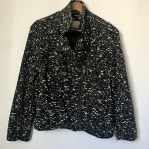 Banana Republic Tweed Crossbody Zipper Jacket 12P